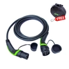 Cable de carga de coche eléctrico Polyfazer, Tipo 2, 32A, 22kW, negro y verde