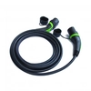Câble de charge pour voiture électrique Polyfazer, Type 2, 32A, 22kW, noir et vert