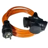 Cable de extensión 10 metros con 3 tapones de goma 16A cable H07BQ-F 3G2.5 poliuretano resistente al aceite y a la intemperie IP44
