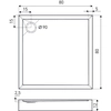 Cadă de duș pătrată Kerra David 80 x 80 cm structură neagră