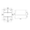 Caja aplicada cuadrada 190x140x140mm IP56 alta para unión de distribución ABS resistencia a los rayos UV sin pasacables bordes lisos