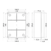 Caja aplicada transparente 190x140x70mm IP56 para unión de distribución ABS resistencia a los rayos UV sin ojales bordes lisos