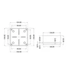 Caja cuadrada aplicada 100x100x50mm IP56 para unión de distribución ABS resistencia a los rayos UV sin ojales bordes lisos