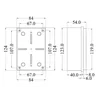 Caja cuadrada aplicada 120x80x50mm IP56 para unión de distribución ABS resistencia a los rayos UV sin ojales bordes lisos