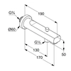 Caño para bañera con interruptor DN20 Kludi New Waves cromo 1350105