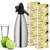 Carbonated Water Soda Siphon Carbonated Water Soda Maker Stainless Steel 1l + 100 Kayser Cartridges