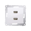 Caricabatterie 2 x USB (modulo),2.1 E,5V CC,230V, bianco Simon54