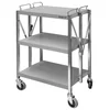 Carrello Cameriere Ristorazione, Pieghevole 88x50x96cm 3-półki Acciaio Inox