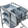 Cărucior de curățat bucătărie cu recipiente din plastic 4-półki 85x45x90cm