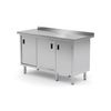 Cateringbord i rustfrit stål + 2 Skabe 120x60x85 Polgast 134126