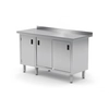 Cateringbord i rustfrit stål + 2 Skabe 130x60x85 Polgast 134136