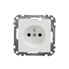 Single socket with grounding,2P+PE with shutters, white SEDNA DESIGN