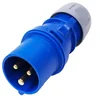 CEE single-phase plug plug 3 poly 2P+PE 16A 6h blue 230V IP44 furniture with cable assembly