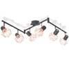 Ceiling luminaire with 6 covers, e14, black and copper color.
