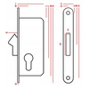 CERRADURA DE GANCHO PARA PUERTAS CORREDERAS 35 mm INSERTAR