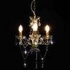 Chandelier with beads, gold color, 3 x e14 lamps, round