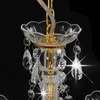 Chandelier with beads, gold color, 3 x e14 lamps, round