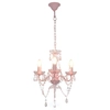 Chandelier with beads, pink, 3 x e14 lamps, round