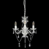 Chandelier with beads, white, 3 x e14 lamps, round