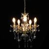 Chandelier with crystal. kar., gold color, 5 x e14 lamps, round