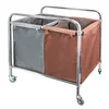 Chariot de nettoyage de blanchisserie deux sacs 90x60x102cm acier inoxydable