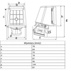 Cieta industriālā kempinga ligzda,16A 3P 220V-250V IP44-FE, OPĀLS KEMPERIS