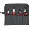 Circlip pliers set, 4 pcs, in a KNIPEX roll-up case