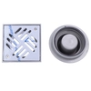 Classic drain DN50, vertical drain with screwed stainless steel grille 138x138