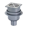 Classic drain DN50, vertical drain with stainless steel grille 100x100