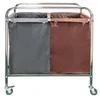 Cleaning Trolley for Laundry Two Bags 90x60x102cm Stainless Steel