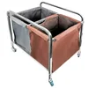 Cleaning Trolley for Laundry Two Bags 90x60x102cm Stainless Steel