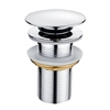 Click-clack plug 1 1/4" large with overflow brass chrome Sea-Horse