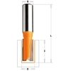 CMT Orange Tools HM straight cutter for wood (D 6 mm, I 16 mm, L 50.8 mm, W 8 mm)