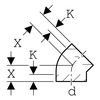 Codo PE d63/45st.