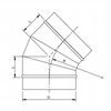 Codo segmentado 45 grados fi 200 espiro galvanizado