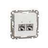 Computer socket 2xRJ45 kat.6 STP, white SEDNA DESIGN