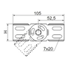 Conector articulado para a bandeja LGJH42, espessura da folha 1,0mm