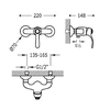 Conjunto de chuveiro Tres Classic latão antigo 24216701LM