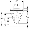 Conjunto de inodoro suspendido Selnova, fondo profundo,B36 cm,H38 cm,T53 cm, con asiento de inodoro, fijación desde abajo