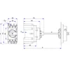 Conmutador modular giratorio 3 polo 16A 0-1 ON-OFF IP20 montaje sobre carril o con tornillos