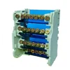 Connection distributor 4 poles with 7 holes 100A 500V 65x51x88mm mounting on DIN rail