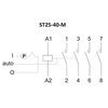 Contactor modular con control manual, montaje en riel 25A, contactos 4NO ST25-40-M