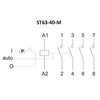 Contactor modular con control manual, montaje en riel 63A, contactos 4NO ST63-40-M