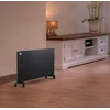 Convector eléctrico de vidrio V-TAC, 1000/2000W, NEGRO, PANTALLA LCD + controlador