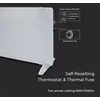 Convector elétrico de vidro V-TAC, 2000W/1000W, BRANCO