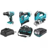 CORDLESS TOOL SET 18V, DEDRA SAS+ALL DED7015 DRILL/DRIVEN, STAPLER 2W1, JIGSAW, BATTERY 2.0AH, CHARGER, BAG 16&QUOT;