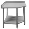 Corner Gastronomic Work Table with Shelf 90x60x85cm Stainless Steel