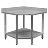 Corner Gastronomic Work Table with Shelf 90x60x85cm Stainless Steel