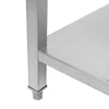 Corner Gastronomic Work Table with Shelf 90x60x85cm Stainless Steel