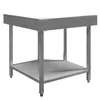 Corner Gastronomic Work Table with Shelf 90x60x85cm Stainless Steel